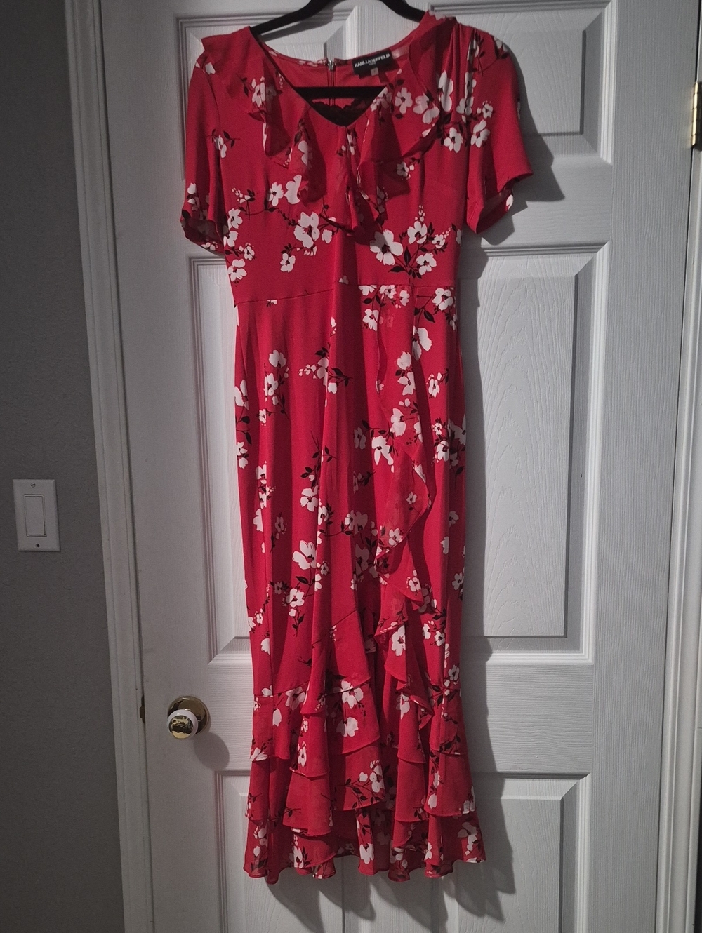 Karl Lagerfeld ruffly floral maxi